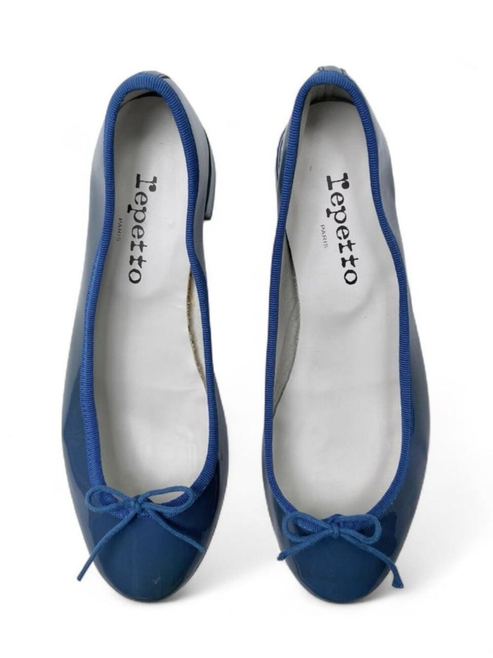 Repetto Camille Patent Leather Heels in Blue - Size 38 EU/7 US